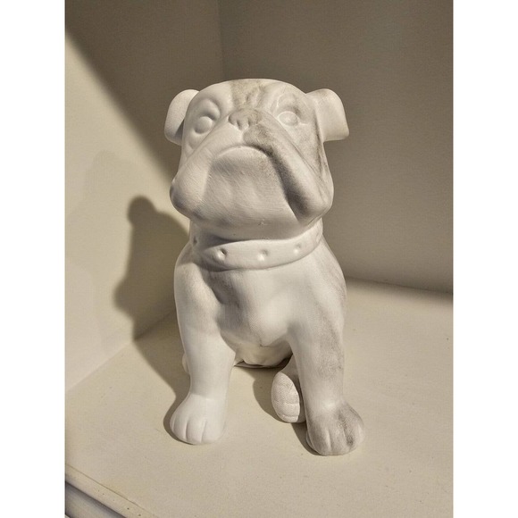 Marble look Ceramic English Bulldog Statue, Figurine - Picture 1 of 4